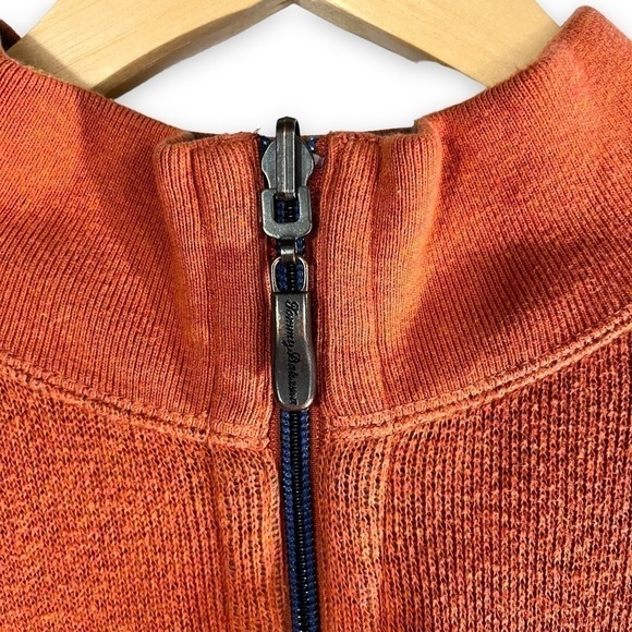 4 for $40 SALE! Tommy Bahama Reversible Half Zip Pullover, Orange/Brown, Size L - Picture 5 of 10